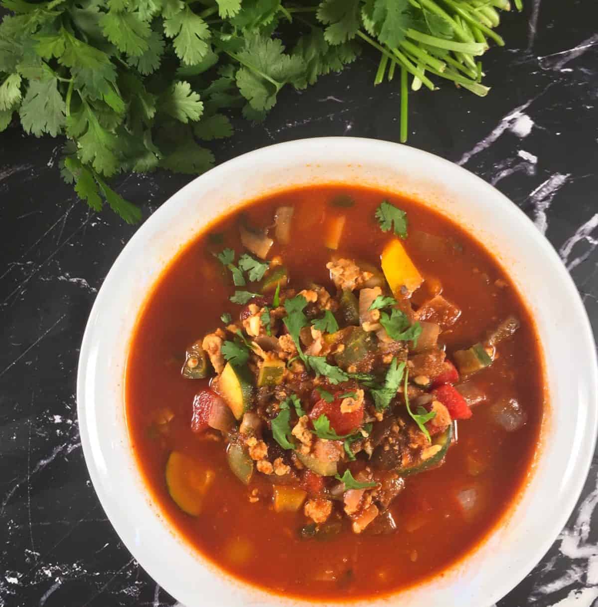 Bowl of fat flush soup recipe - square image