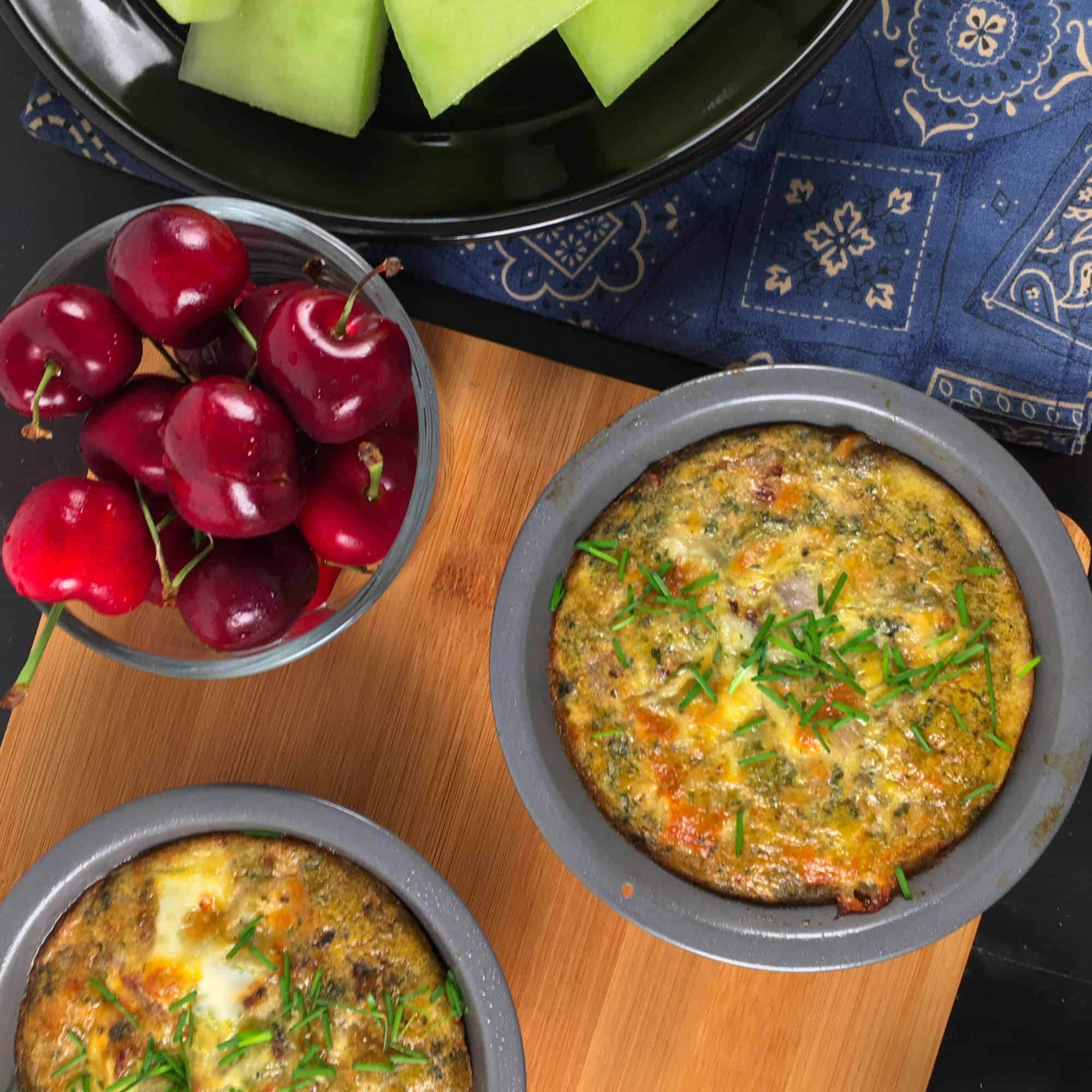 low carb vegetarian frittata with fruit