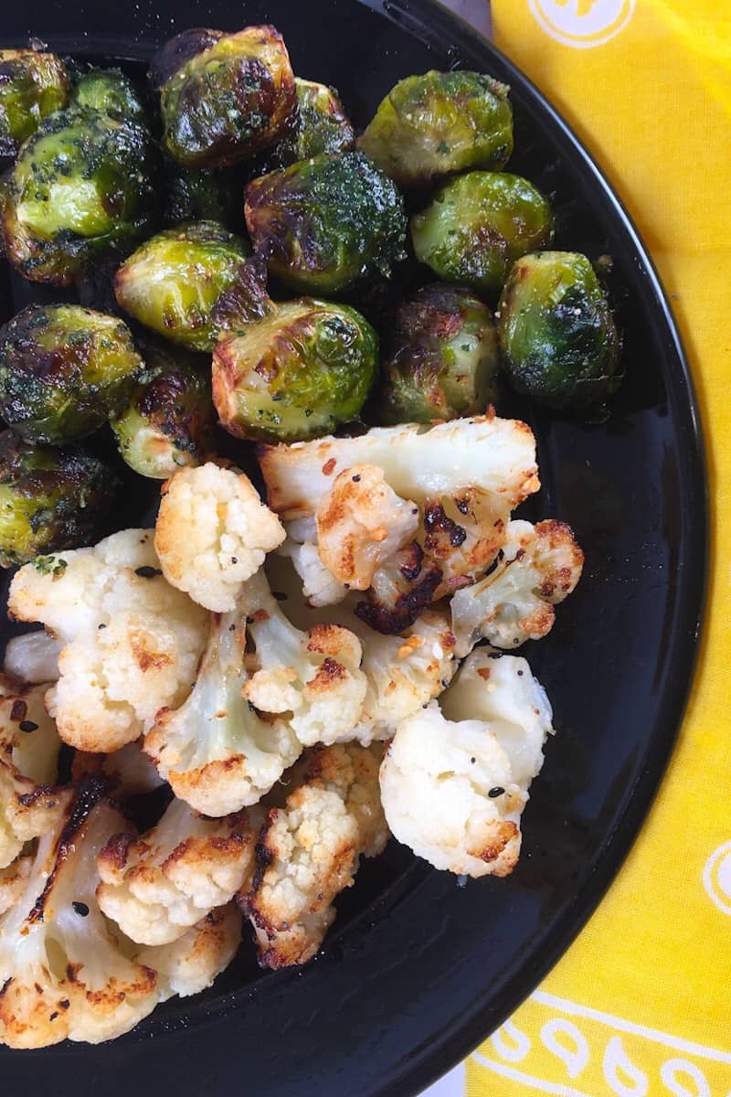 frozen cauliflower and brussels sprouts air fried