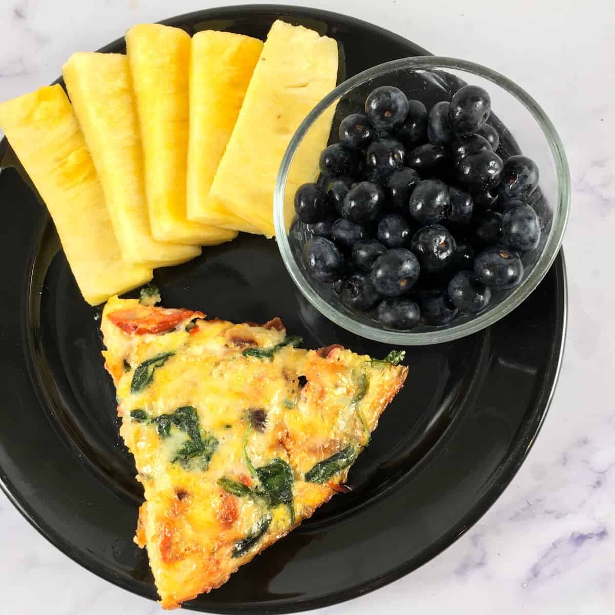 frittata pineapple and blueberries