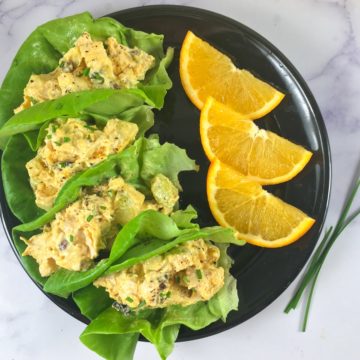 lettuce cups with turkey salad
