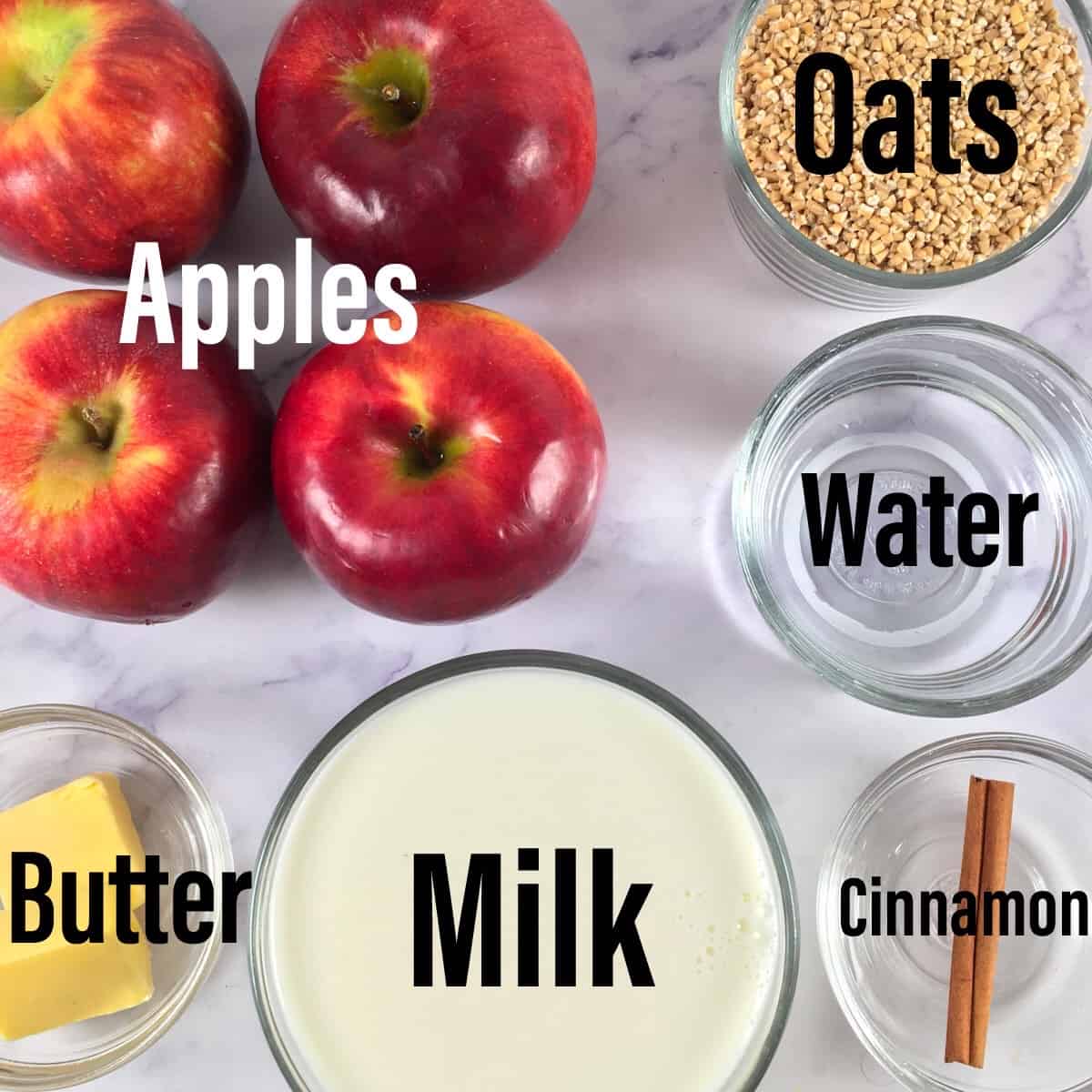 ingredients for cinnamon apple steel cut oats