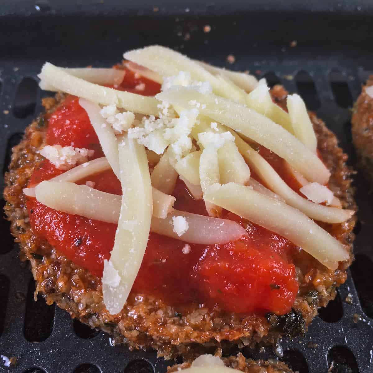 breaded eggplant topped with cheese