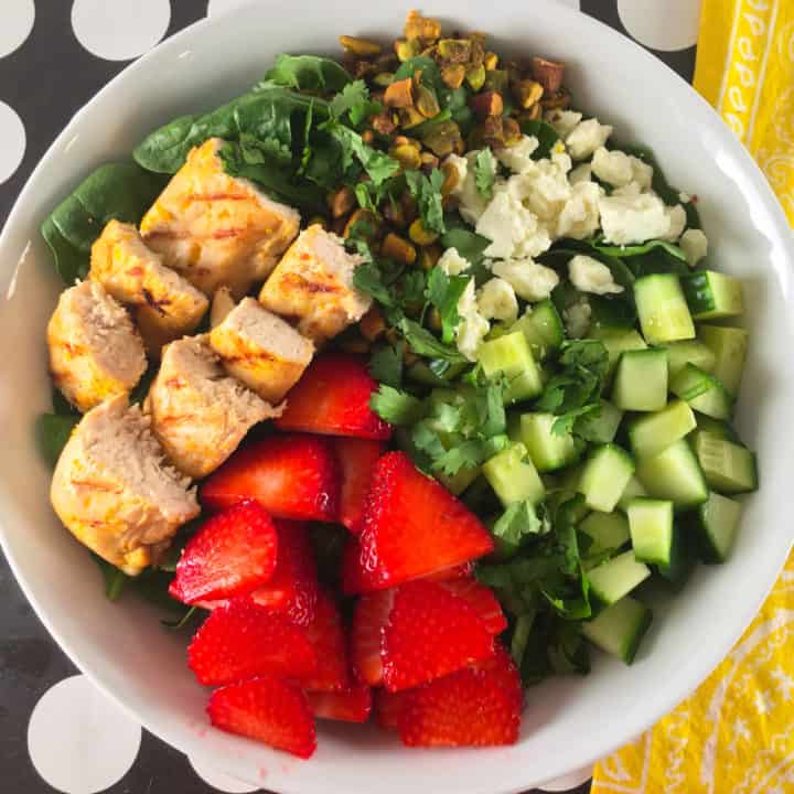 Orange Chicken Salad with Strawberries (Whole30, Paleo)