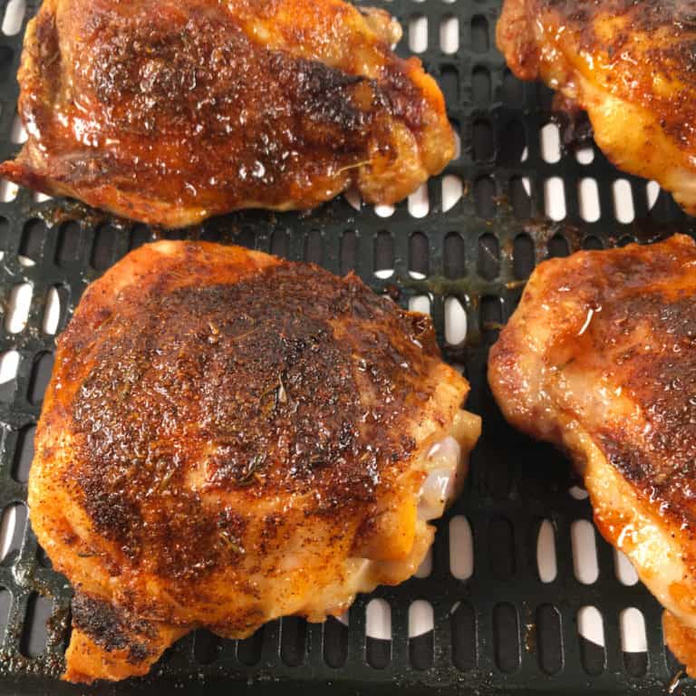 Frozen Chicken Thighs in Air Fryer Recipe (Crispy Skin!)