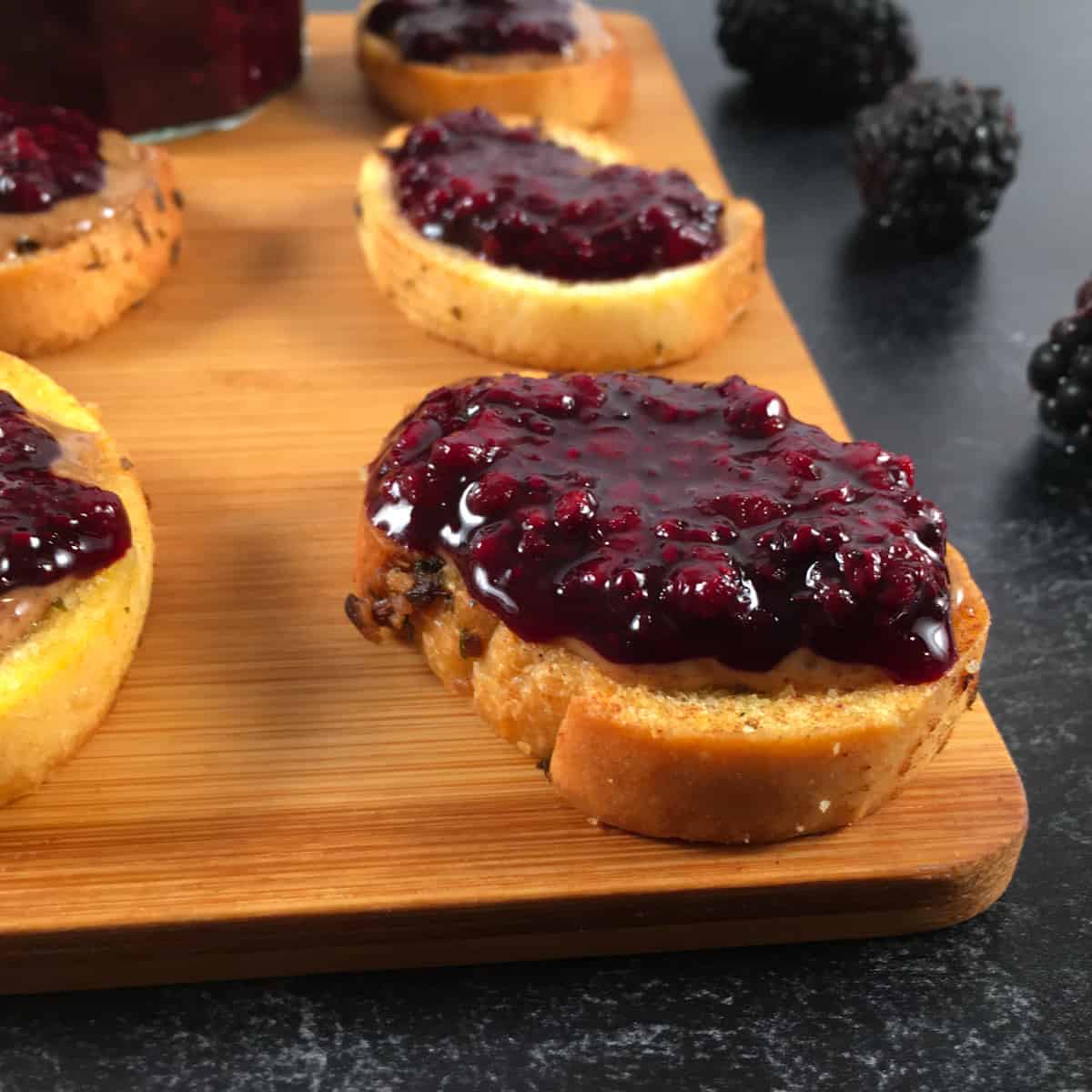 marionberry jam on crostini
