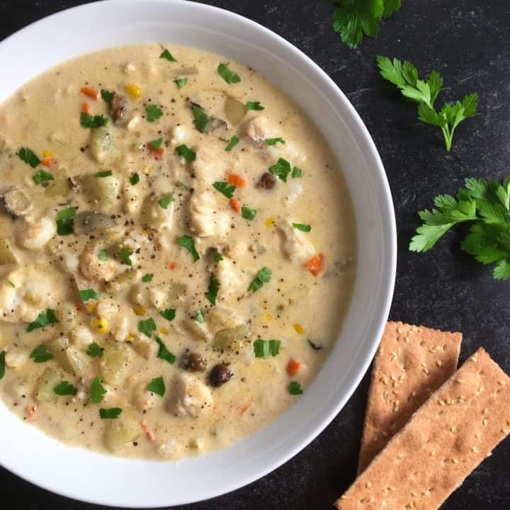 Instant Pot Seafood Chowder Recipe (Fish Chowder)