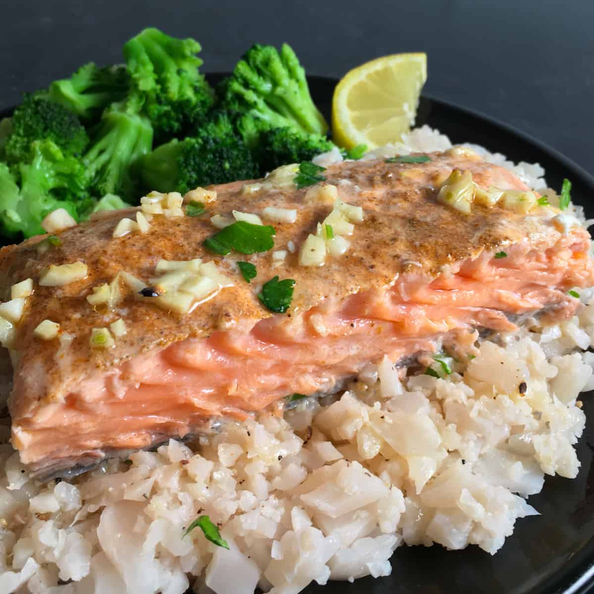 salmon rice plate