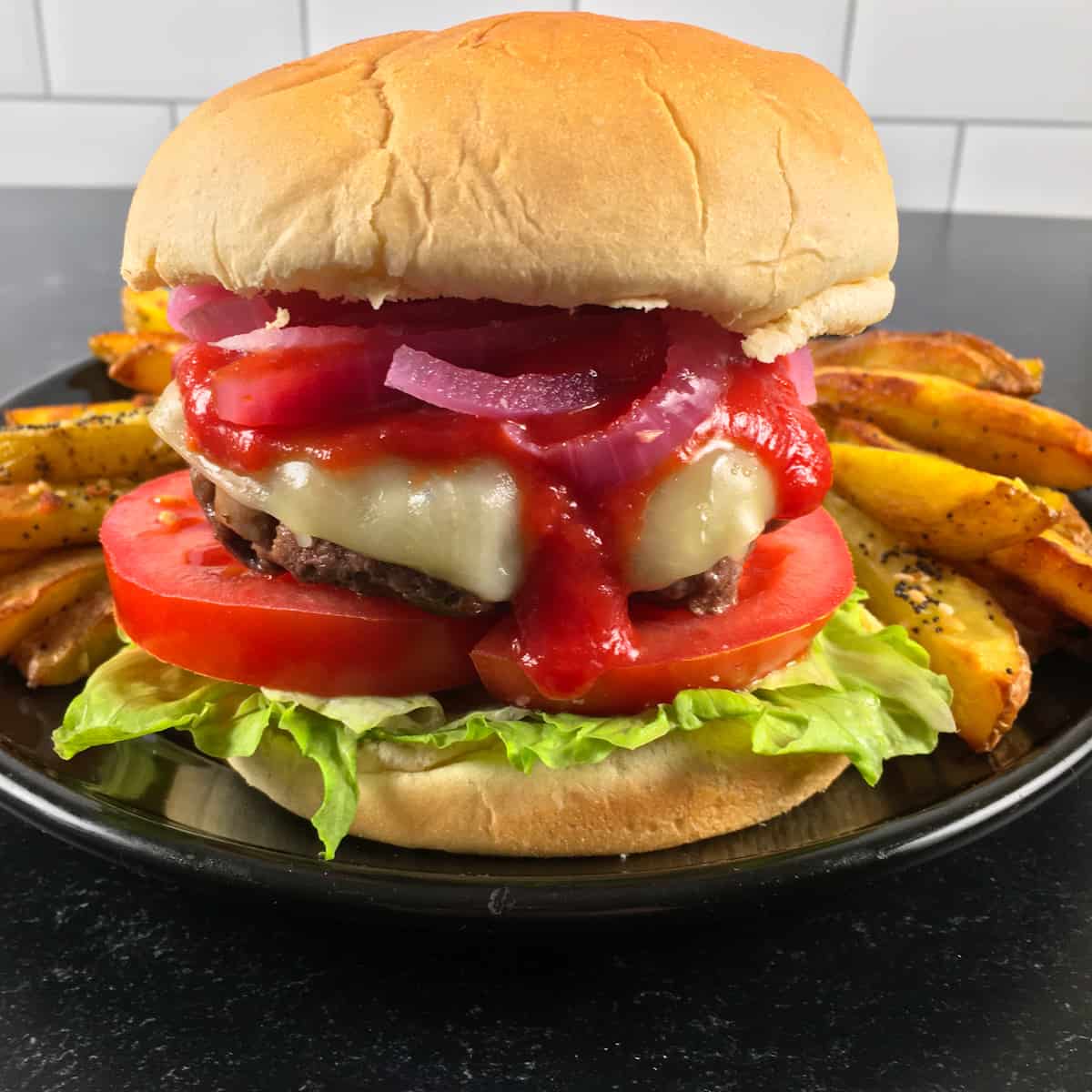 healthy burger fries