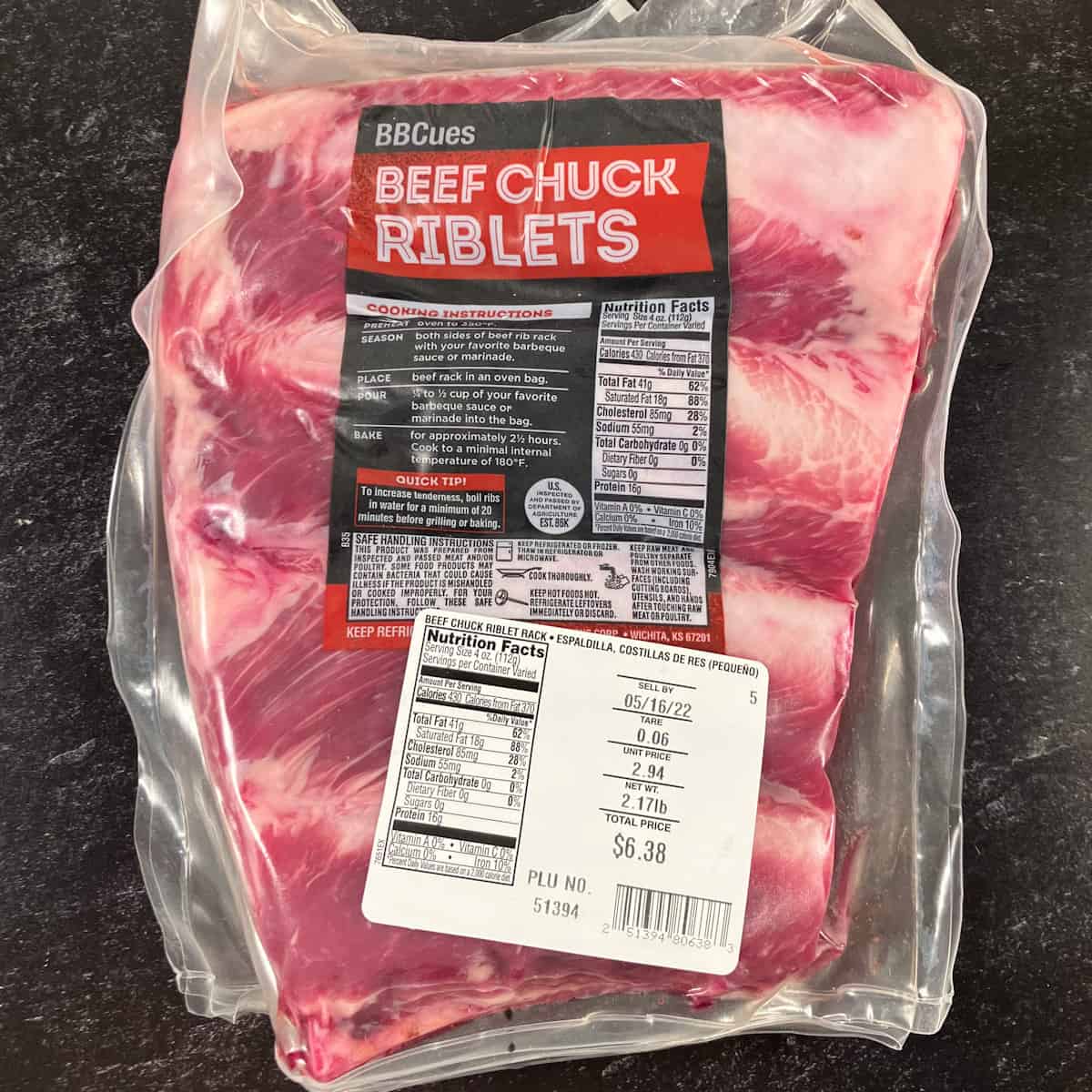 beef chuck riblets