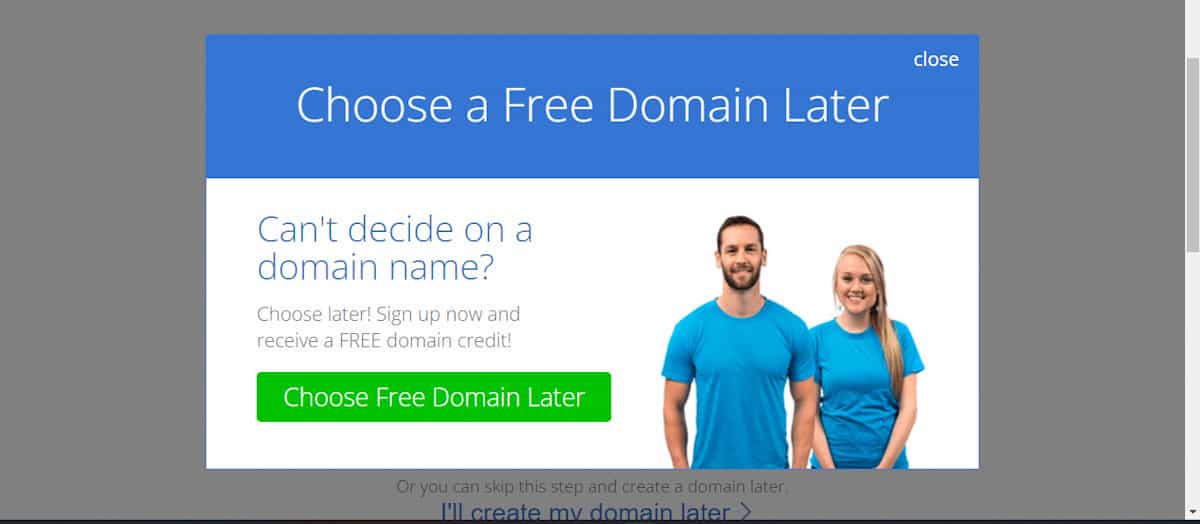 Choose domain name later