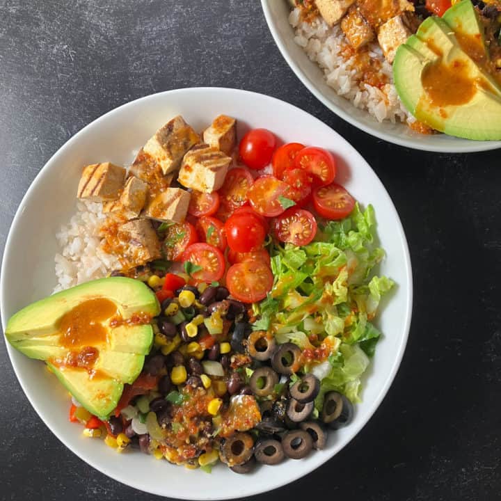 High Protein Buddha Bowl (Vegan Mexican Tofu Bowl Recipe)