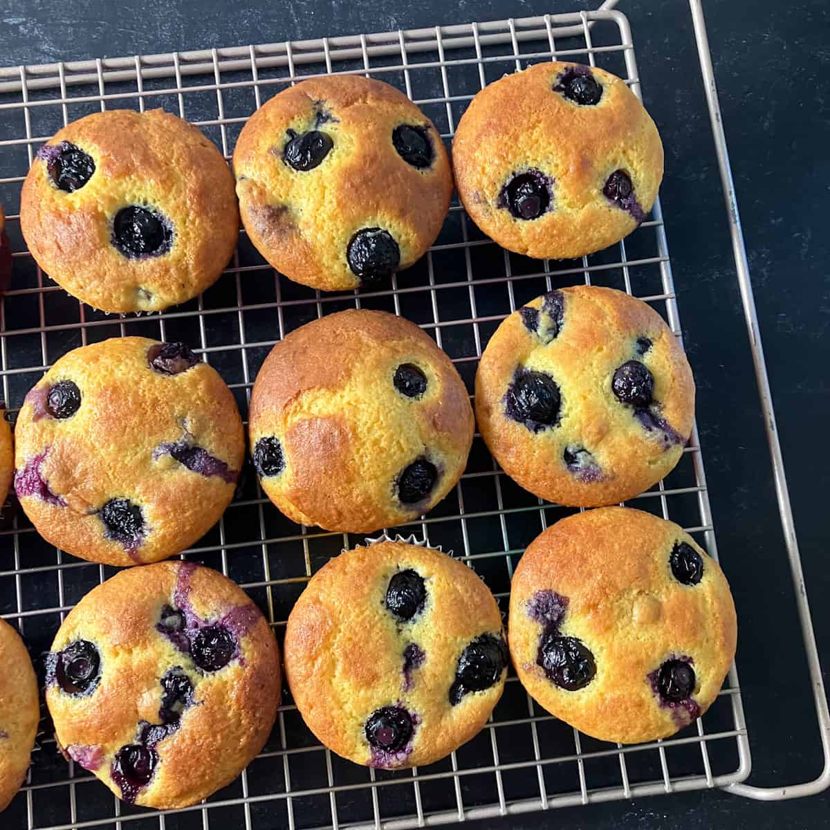 blueberry muffins made with cake mix