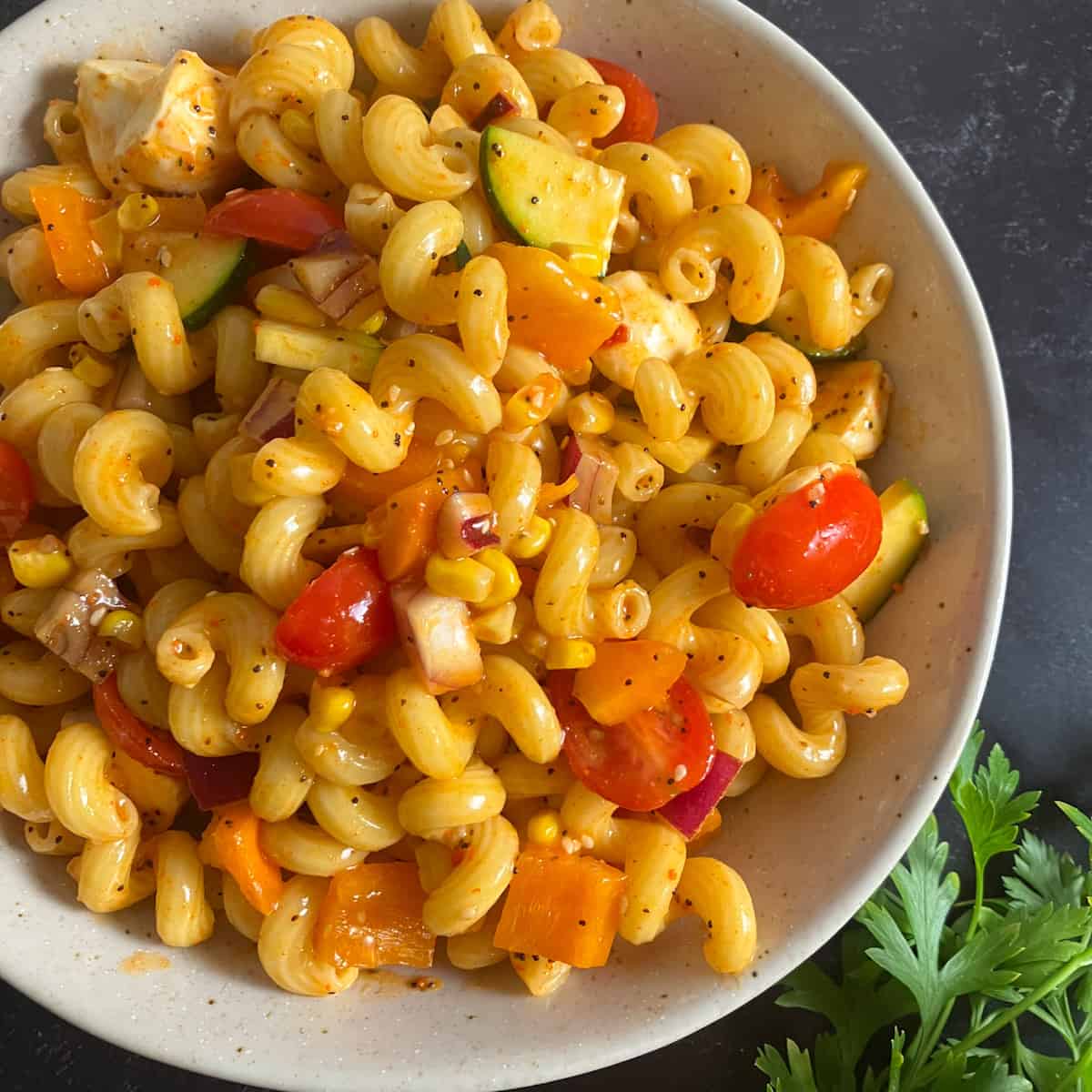 Zesty Pasta Salad Supreme - Baked Broiled and Basted