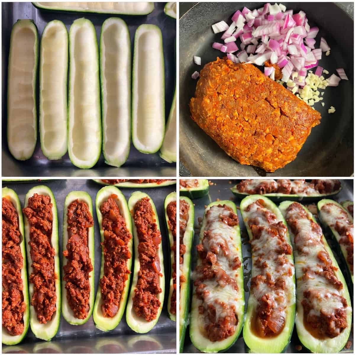 how to make chorizo stuffed zucchini