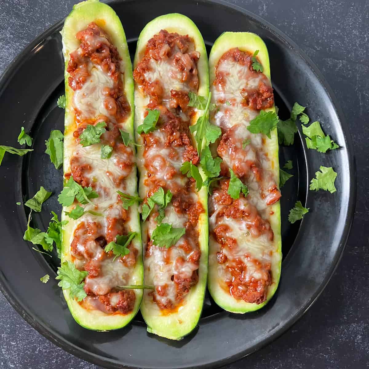 zucchini stuffed with chorizo