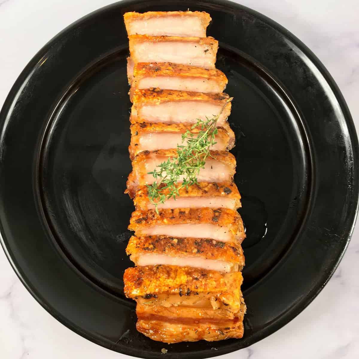 air fried pork belly slices