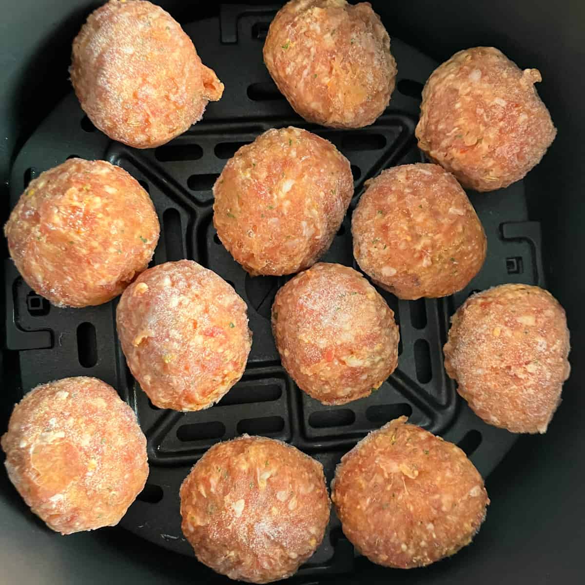frozen raw meatballs in air fryer