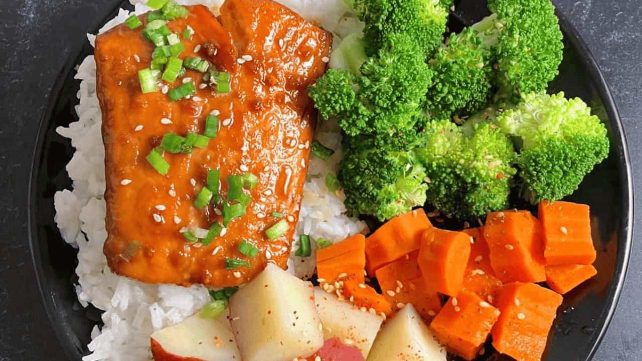 Air fryer teriyaki salmon