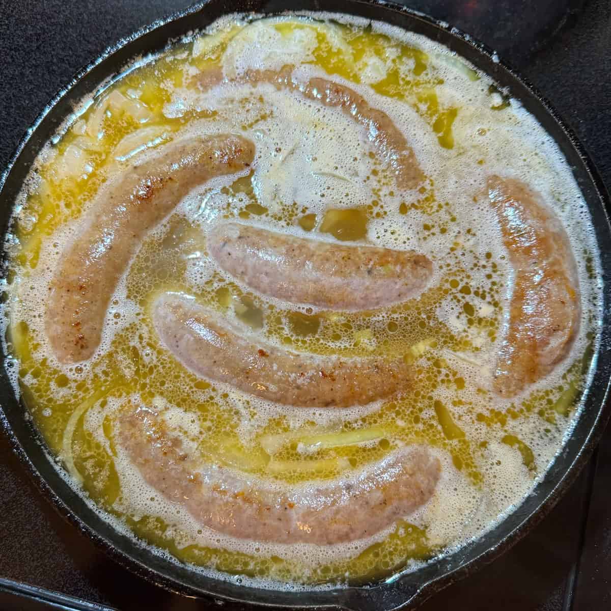 cooking beer brats