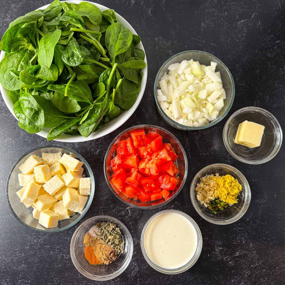 instant pot palak paneer ingredients