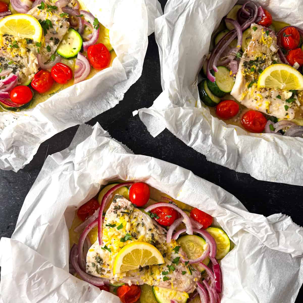 cod cooked in parchment