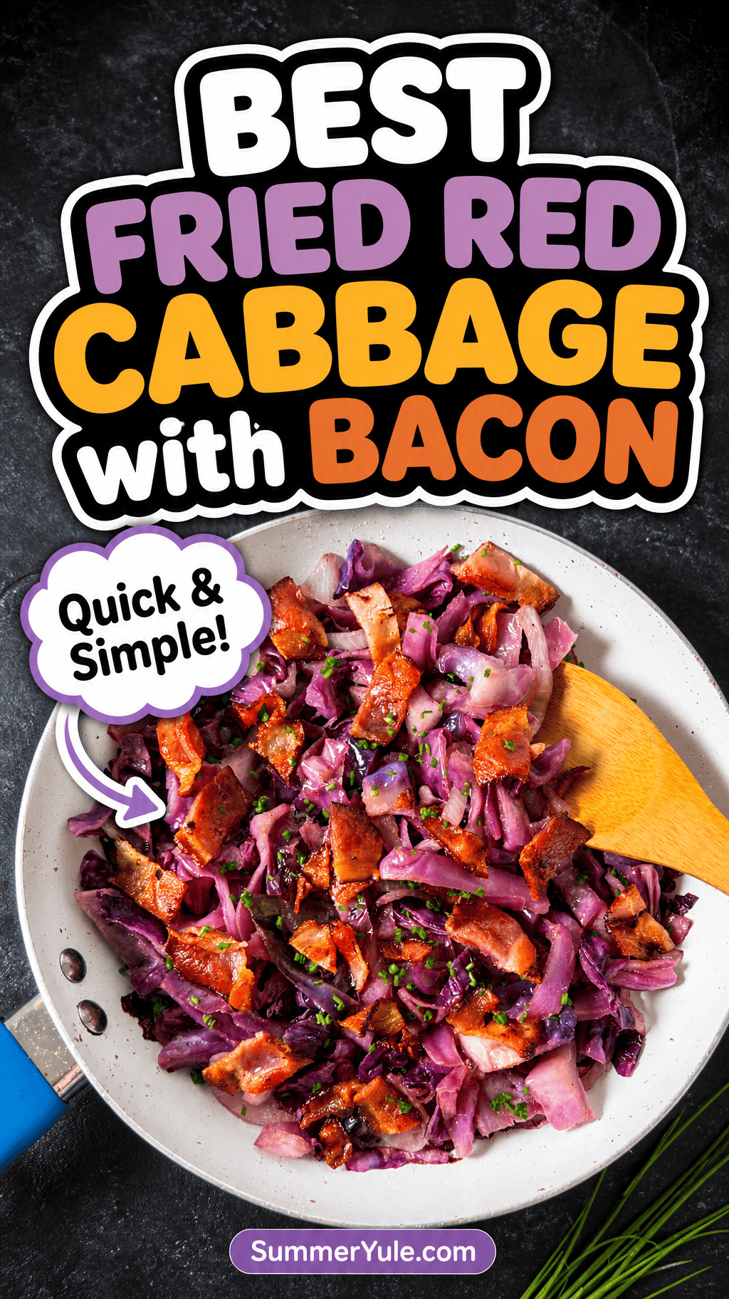 fried red cabbage with bacon recipe